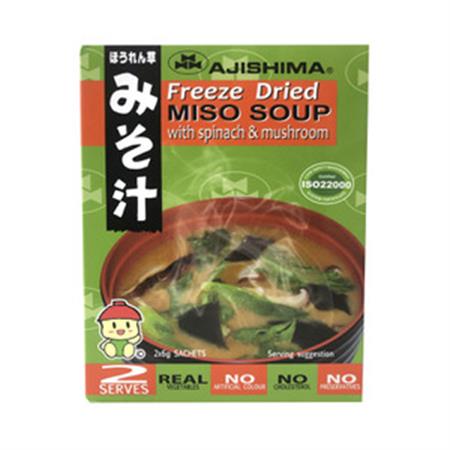 Ajishima Miso Soup Spinach & Mushroom 12g