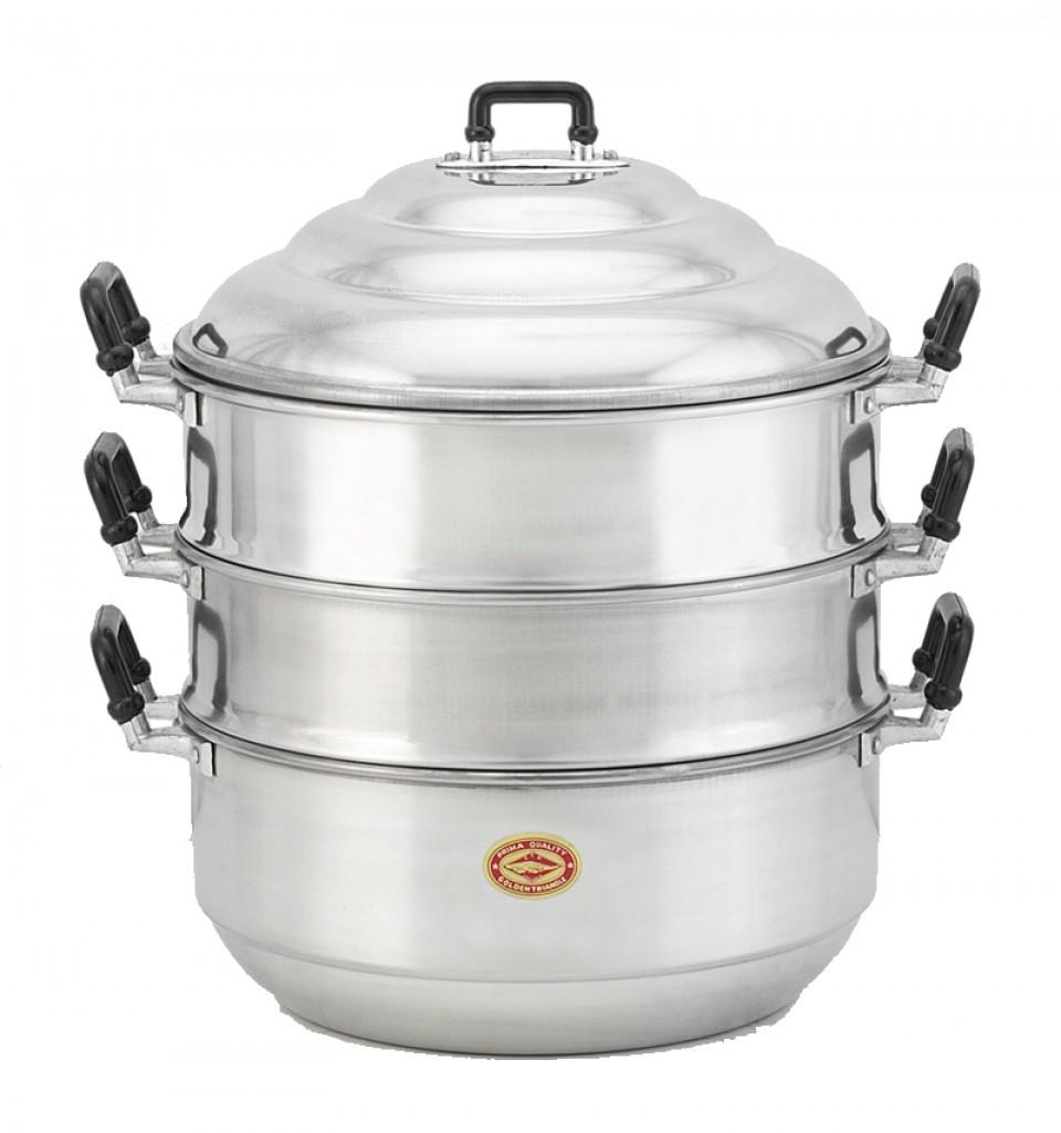 Aluminium Steamer 3Tier 28cm from Buy Asian Food 4U