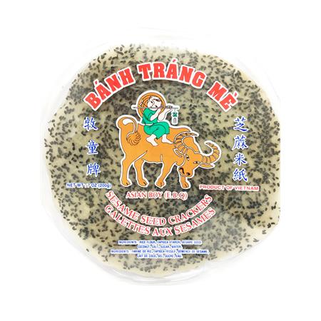 Asian Boy Bánh Tráng Mè (Sesame Rice Crackers) Black 200g