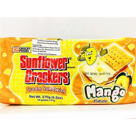 Croley Foods Sunflower Crackers Cream Sandwich Mango 270g