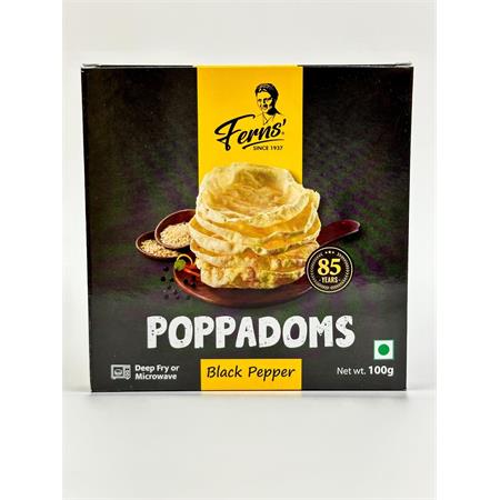 Ferns' Poppadums Black Pepper 100g