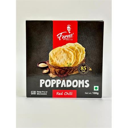 Ferns' Poppadums Red Chilli 100g