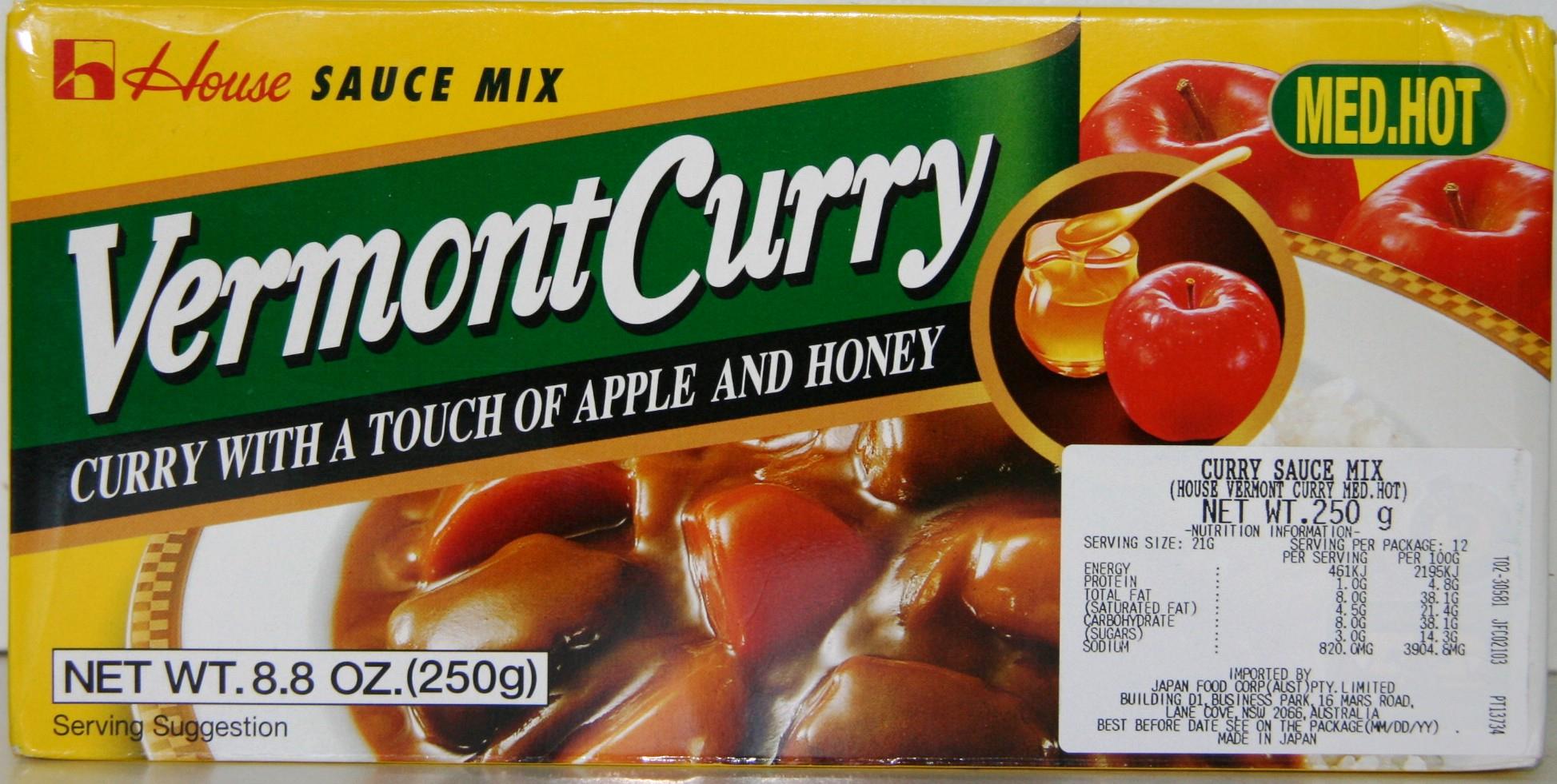 House Vermont Curry Sauce Mix Medium Hot 250g from Buy Asian Food 4U