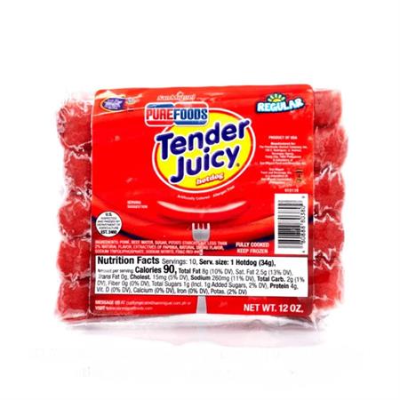 Purefoods Tender Juicy Hotdog Regular 340g