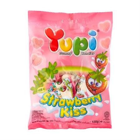 Yupi Gummy Candies Strawberry Kiss 120g